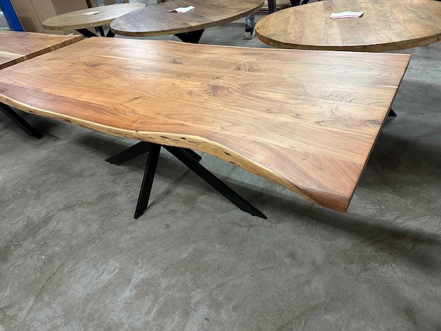 Acasia 220x110 life edge 4 cm dik blad met spinpoot - afbeelding 1 van  4