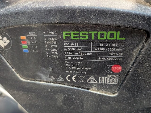 Accu afkortzaag festool, ksc 60, bouwjaar 2021 - afbeelding 20 van  21