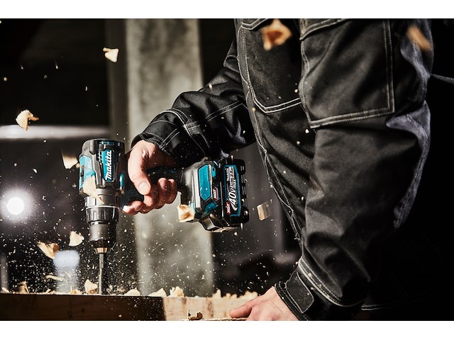 Accu boor-/schroefmachine makita, df001gm201 2x accu 4,0 ah, lader, 40v , blauw - afbeelding 4 van  4