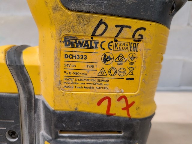 Accu boorhamer, dewalt, dch323 - afbeelding 5 van  9