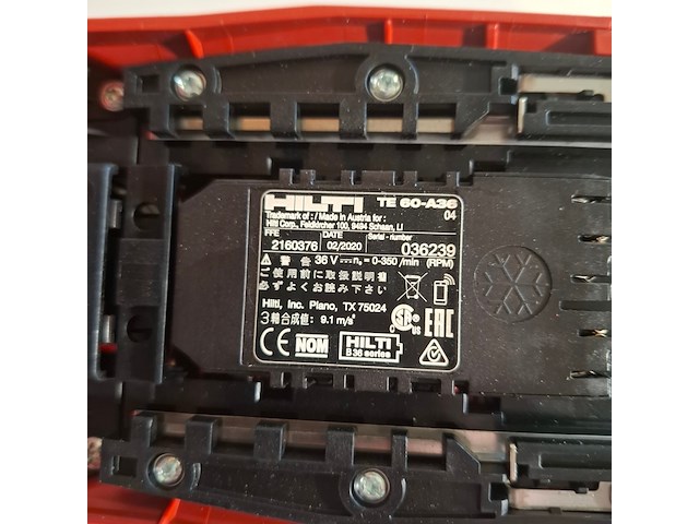 Accu boorhamer, hilti, te 60-a36, 2020 - afbeelding 9 van  9