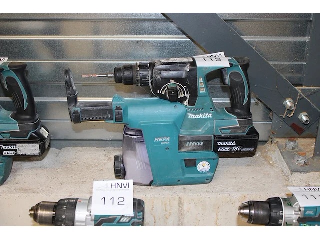 Accu boorhamer makita dhr242 met hepa dx01 afzuiger met accu - afbeelding 1 van  2