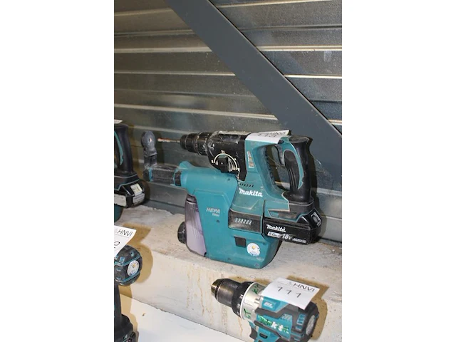 Accu boorhamer makita dhr242 met hepa dx01 afzuiger met accu - afbeelding 2 van  2