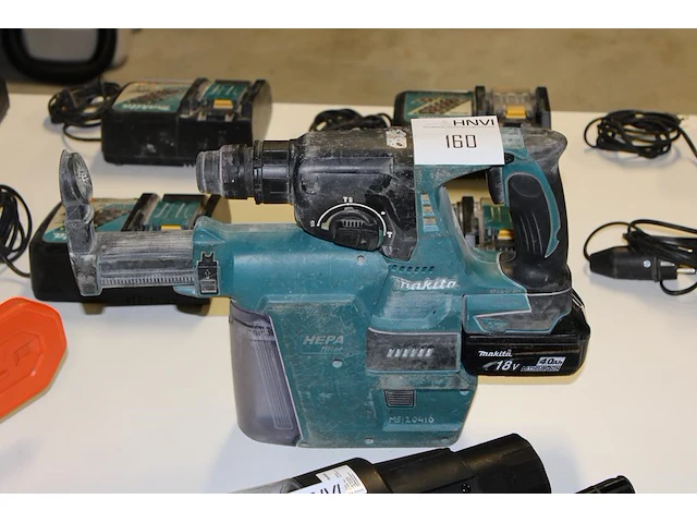 Accu boorhamer makita dhr242 met hepa dx01 afzuiger met accu - afbeelding 1 van  2