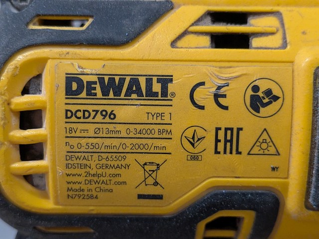 Accu boorhamer met accu schroefmachine, dewalt dcd796, dewalt dch172 - afbeelding 3 van  14