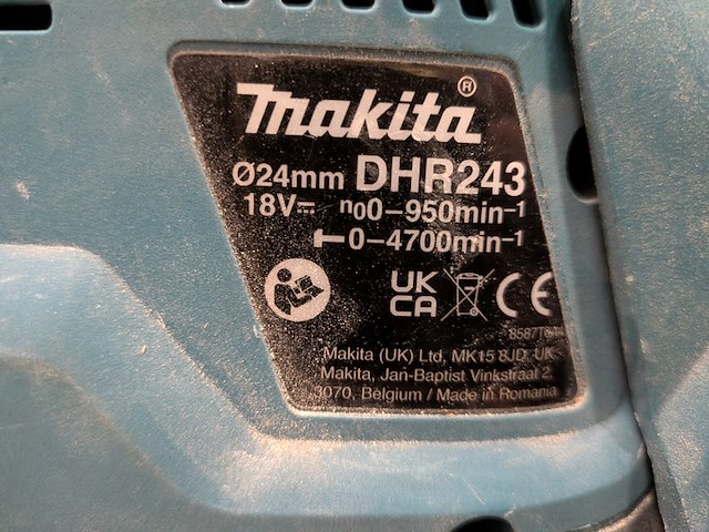 Accu boorhamer met filter, makita dhr243, makita dx07 - afbeelding 2 van  12