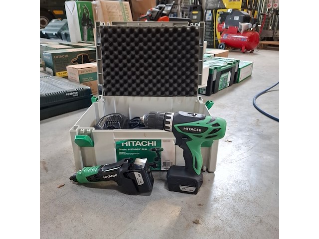 Accu boormachine met rechte slijper, hitachi, ds10dfl / gp10dk, 2013/2011 - afbeelding 1 van  5