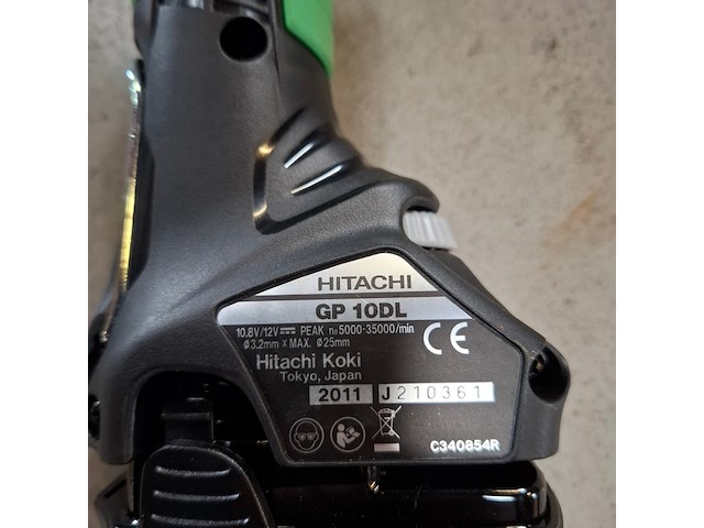 Accu boormachine met rechte slijper, hitachi, ds10dfl / gp10dk, 2013/2011 - afbeelding 5 van  5