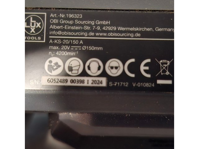 Accu cirkelzaag lux-tools, a-ks-20/150a, bouwjaar 2024 - afbeelding 5 van  8