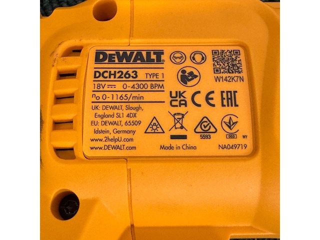 Accu combihamer, dewalt, dch263 - afbeelding 4 van  6