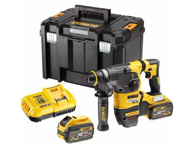 Accu combihamer dewalt, dch333x2-qw qw - 54v xr flexvolt 2x 9,0ah, geel/zwart - afbeelding 1 van  1