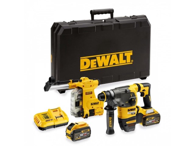 Accu combihamer dewalt, dch335x2-qw 2x 9,0ah - met stofafzuiging 54v xr flexvolt, geel/zwart - afbeelding 1 van  1