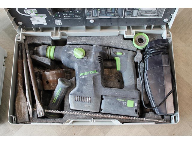 Accu combihamer festool khc 18 met accu en lader in systainer - afbeelding 1 van  4