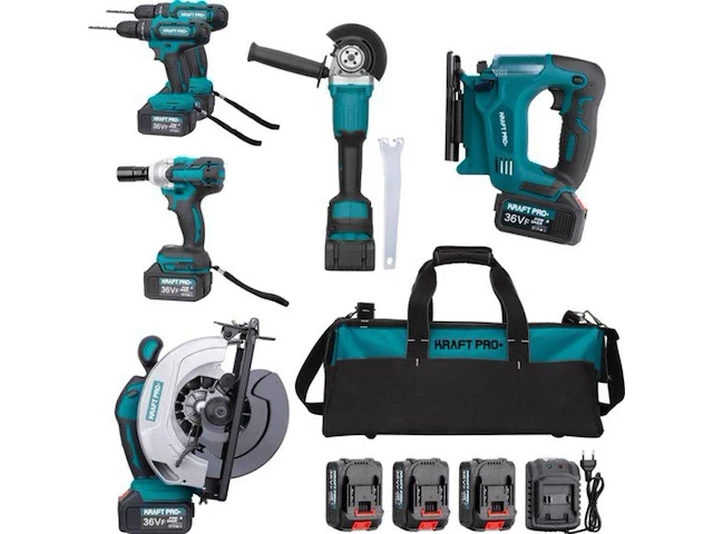 Accu gereedschap set in tas, metallo, blauw - afbeelding 1 van  3