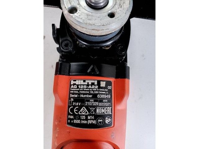 Accu haakse slijper 125mm, hilti, ag 125-a22, 2021 - afbeelding 4 van  4