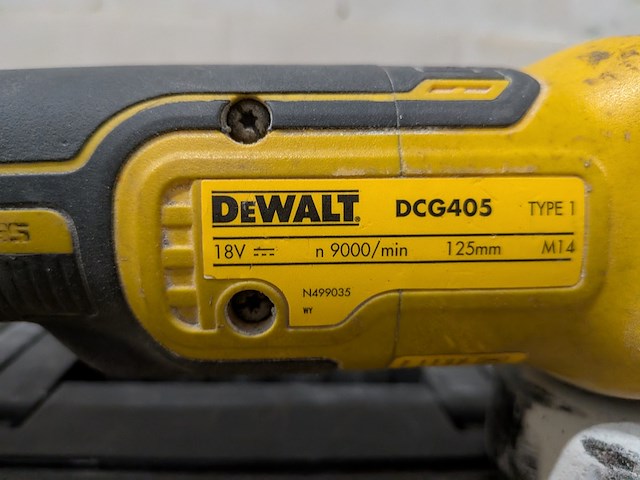 Accu haakse slijper, dewalt, dcg405 - afbeelding 7 van  10