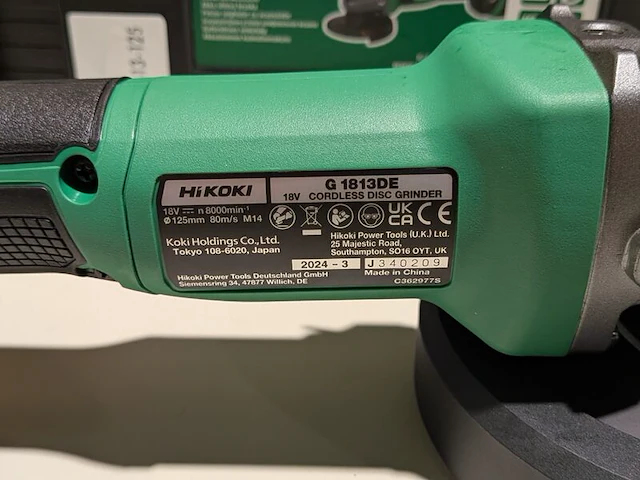 Accu-haakse slijper, hikoki, g 1813de, (incl. hsc koffer) - afbeelding 4 van  5