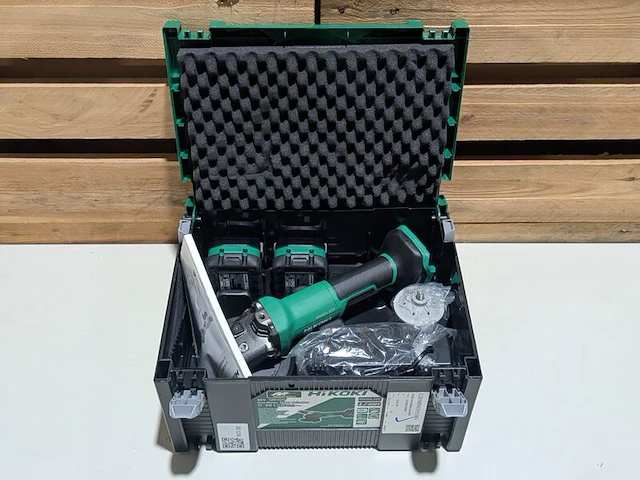 Accu-haakse slijper, hikoki, g 1813df, (incl. hsc koffer, accu's en acculader) - afbeelding 2 van  5
