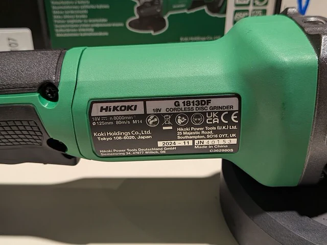 Accu-haakse slijper, hikoki, g 1813df, (incl. hsc koffer) - afbeelding 4 van  5