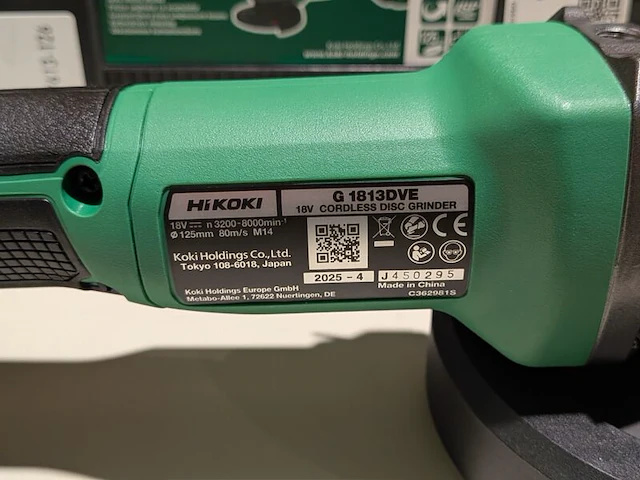 Accu-haakse slijper, hikoki, g 1813dve, (incl. hsc koffer) - afbeelding 4 van  5