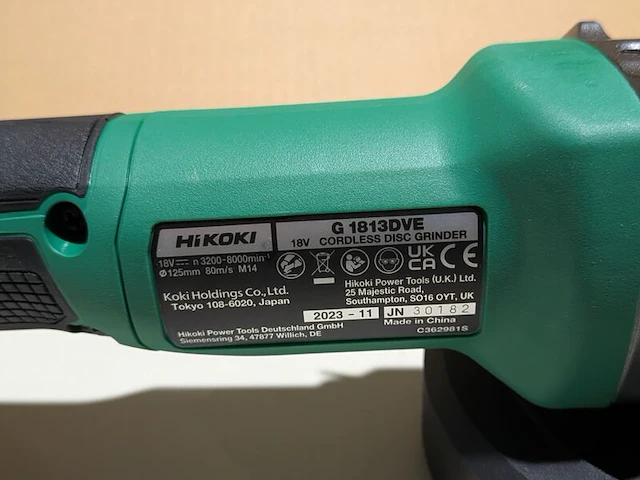 Accu-haakse slijper, hikoki, g 1813dve - afbeelding 4 van  5