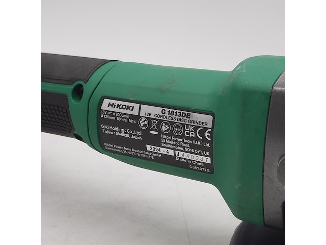 Accu haakse slijper, hikoki, g1813de, 2024 - afbeelding 10 van  11