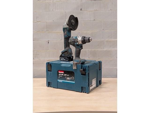 Accu haakse slijper met accu schroevendraaier, makita dg504, makita dhp486 - afbeelding 1 van  14