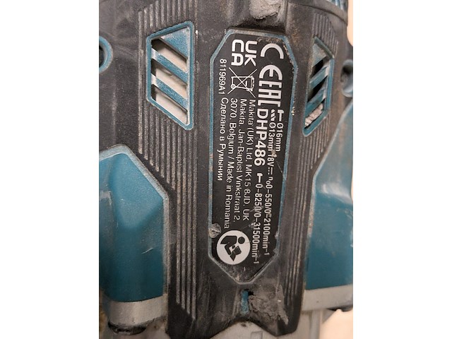 Accu haakse slijper met accu schroevendraaier, makita dg504, makita dhp486 - afbeelding 11 van  14