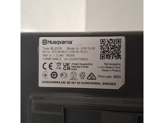 Accu, husqvarna, bli200x, donkergrijs / antraciet, 2023 - afbeelding 4 van  7
