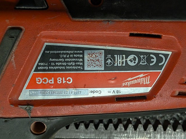 Accu kitpistool milwaukee, c18 pcg, bouwjaar 2019 - afbeelding 6 van  9