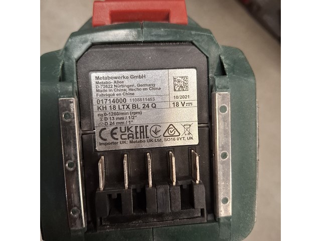 Accu klopboormachine met afzuiging metabo, kh18ltxbl 24q, bouwjaar 2021 - afbeelding 5 van  8