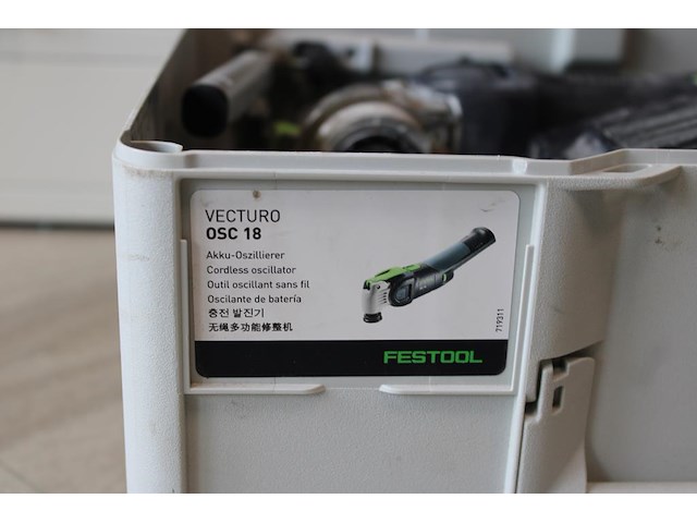 Accu multitool festool osc 18 vecturo met diverse accessoires, accu en lader - afbeelding 4 van  4