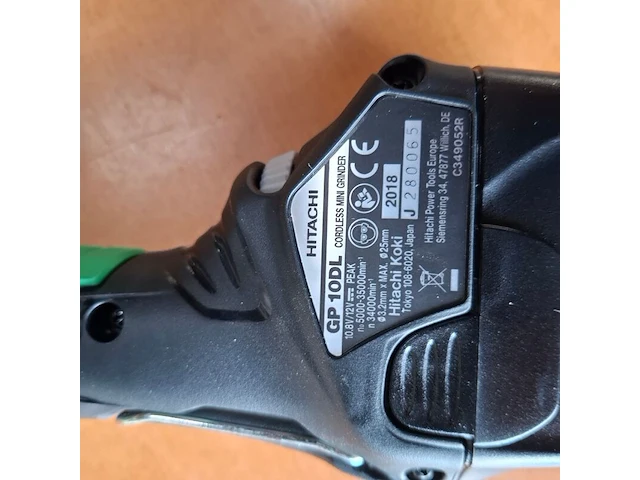 Accu rechte slijper hitachi, gp10dl, bouwjaar 2018 - afbeelding 4 van  7