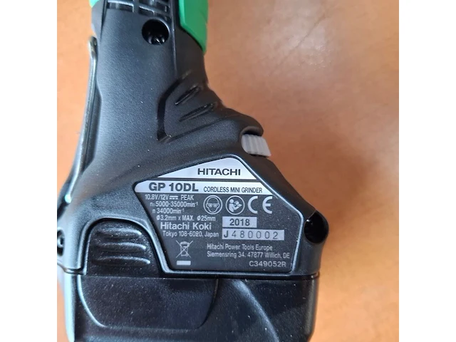Accu rechte slijper hitachi, gp10dl, bouwjaar 2018 - afbeelding 3 van  6