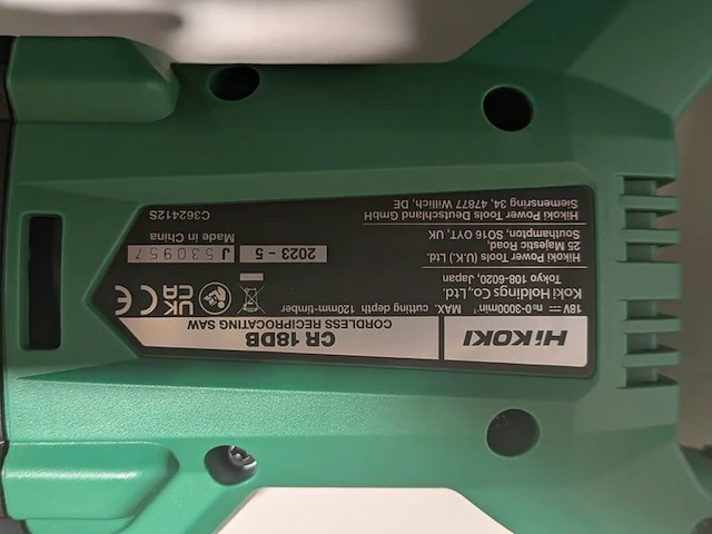 Accu reciprozaag, hikoki, cr 18db, (incl. gereedschapskoffer, accu's en acculader) - afbeelding 4 van  5
