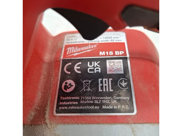 Accu schaafmachine, milwaukee, m18 bp - afbeelding 5 van  5