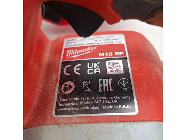 Accu schaafmachine, milwaukee, m18 bp - afbeelding 5 van  6