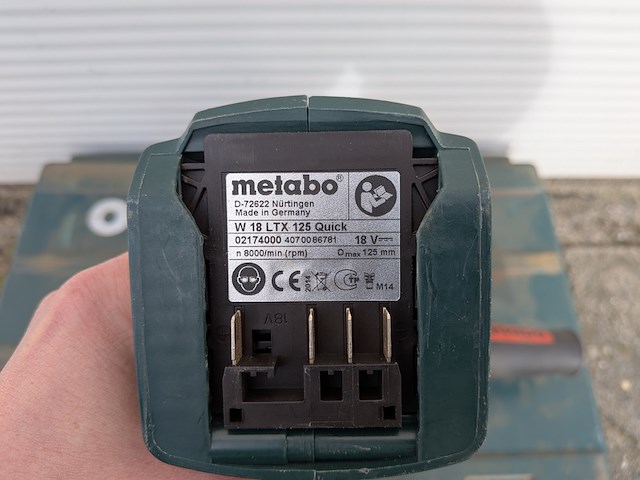 Accu-schroefboormachine & 2x accu-haakse slijper, metabo - afbeelding 6 van  16