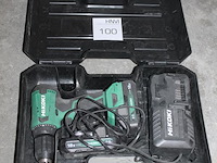 Accu schroefboormachine hikoki met 2 accu's, lader en koffer. - afbeelding 2 van  3