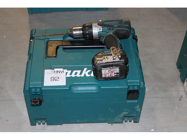 Accu schroefboormachine makita ddf458 met accu en kunststoffen koffer - afbeelding 1 van  2
