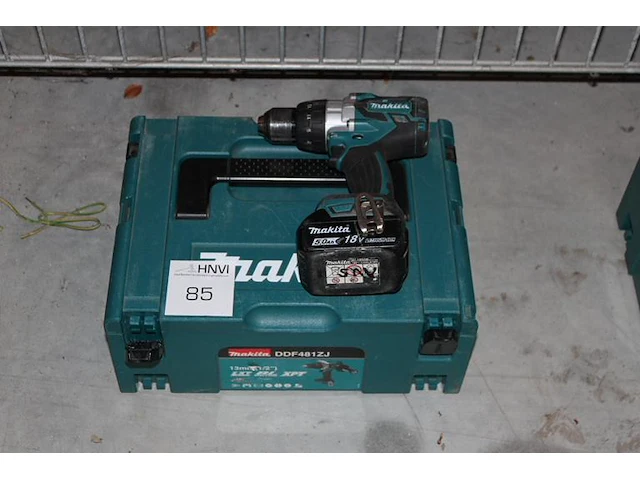 Accu schroefboormachine makita ddf481zj met accu en kunststoffen koffer - afbeelding 1 van  2