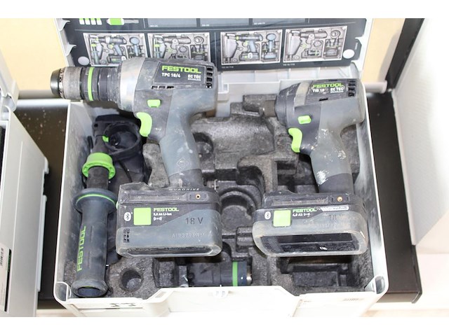 Accu schroefboormachine tec tcp 18/4 ec tec en slagschroevendraaierset festool tid18 ec met twee accu's en ... - afbeelding 1 van  4