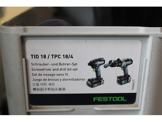 Accu schroefboormachine tec tcp 18/4 ec tec en slagschroevendraaierset festool tid18 ec met twee accu's en ... - afbeelding 3 van  4