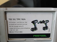 Accu schroefboormachine tec tcp 18/4 ec tec en slagschroevendraaierset festool tid18 ec met twee accu's en ... - afbeelding 3 van  4