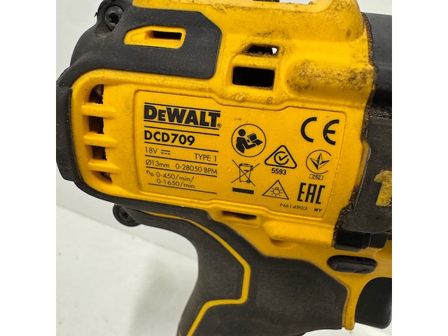 Accu schroefmachine dewalt, dcd709m2t, in koffer - afbeelding 6 van  8