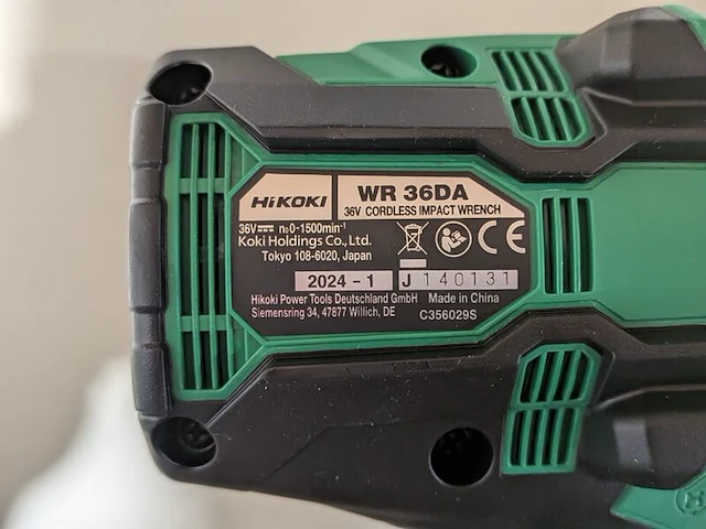 Accu slagmoeraanzetter, hikoki, wr 36da, (incl. hsc koffer, accu's en acculader) - afbeelding 4 van  5
