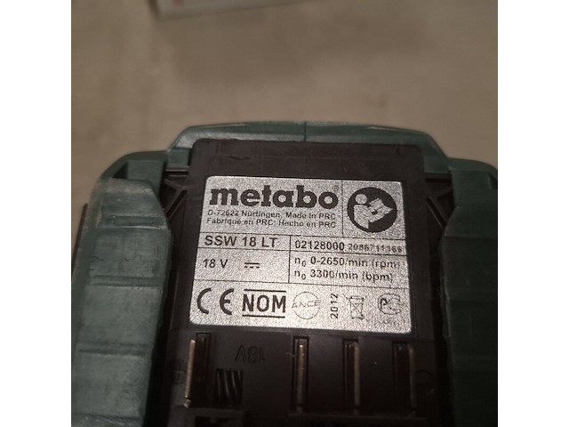 Accu slagmoeraanzetter metabo, ssw18lt, bouwjaar 2012 - afbeelding 3 van  4