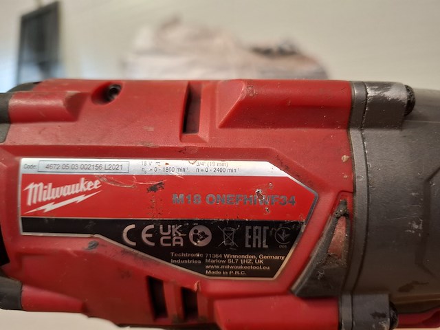 Accu slagmoersleutel milwaukee, m18 onefhiwf34, bouwjaar 2021 - afbeelding 5 van  10