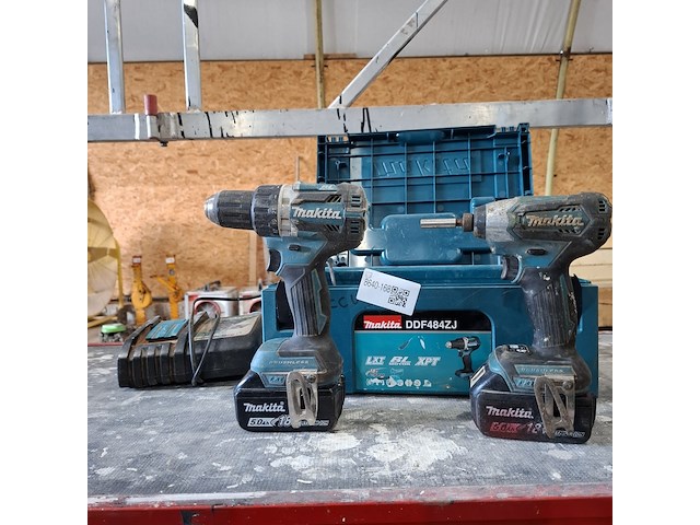 Accu slagschroevendraaier met boormachine makita, ddf484, bouwjaar o.a. 2023 - afbeelding 1 van  9