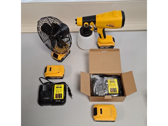 Accu spuitpistool en ventilator 8 inch, geel - afbeelding 3 van  14